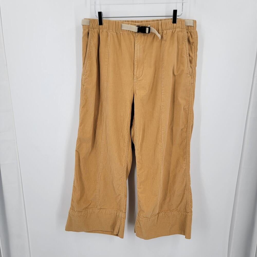 The North Face Womens XL Corduroy Easy Pant Tan Wide Leg Pockets Relaxed Fit